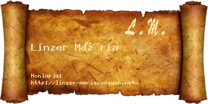 Linzer Mária névjegykártya